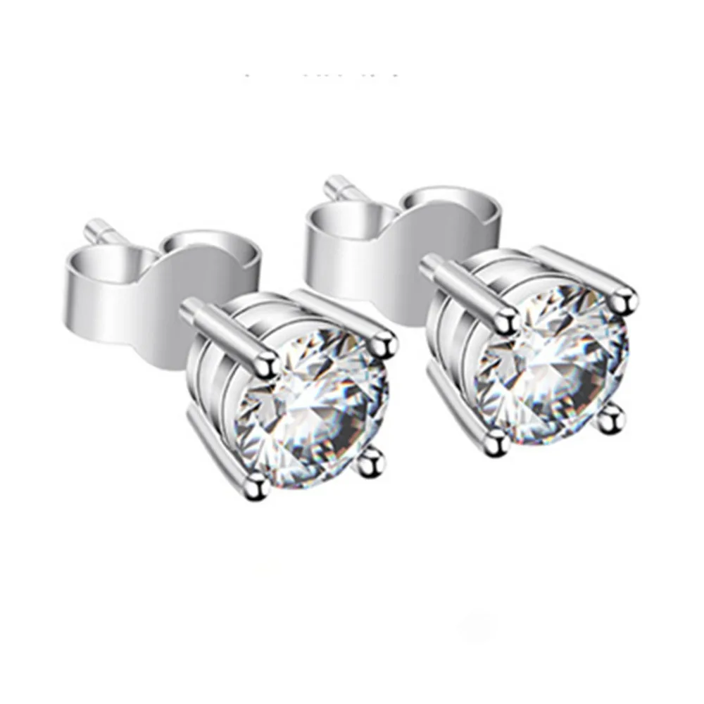 0. 5CT/шт. Оптовая продажа обручальные серьги гвоздики из стерлингового серебра с