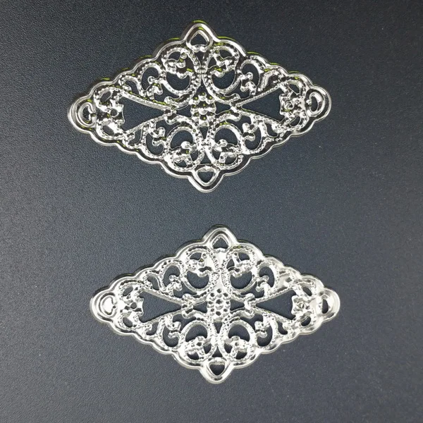 rhodium30x46mm 20pcs 10-20 шт./партия ложечки металлические филигранные цветы срез амулеты База Установка ювелирных изделий DIY компоненты - Цвет: rhodium30x46mm 20pcs