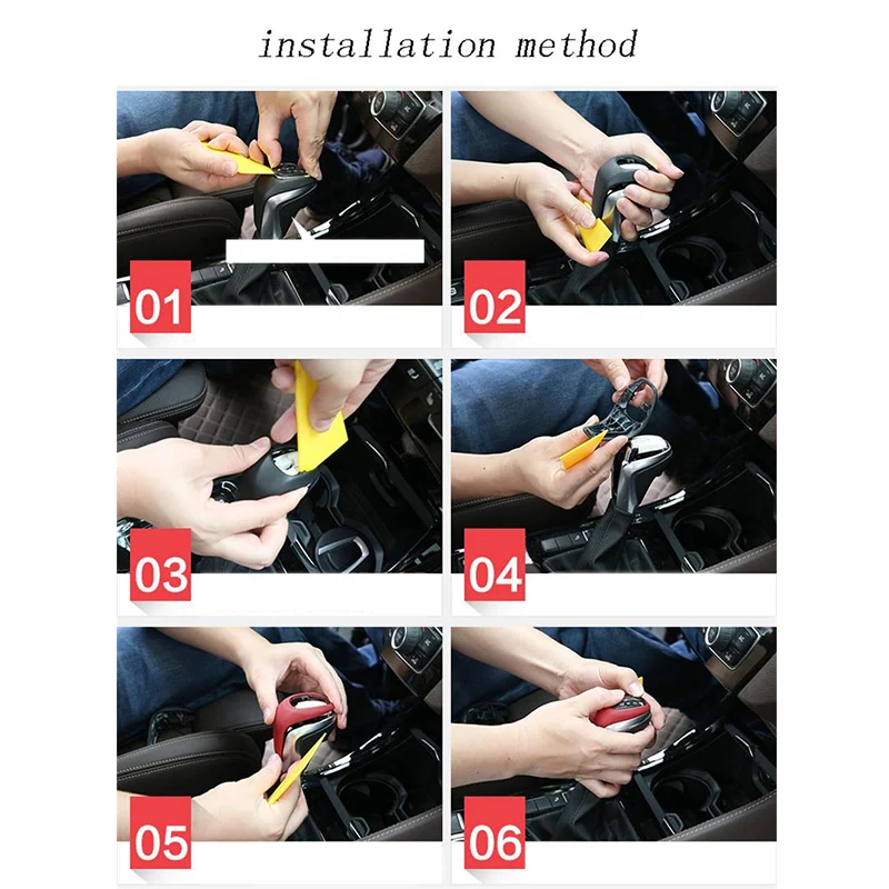 

Car Styling leather Central Handbrake Gear Shift Head Decorative Covers Trim Sticker For BMW X1 F48 2 series Active Tourer f46