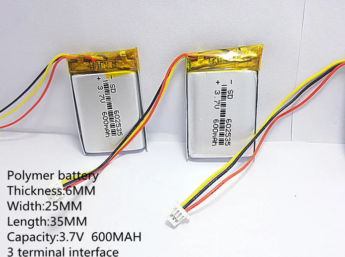 Видеорегистратор 388 ёмкость 600 мАч 3 7 в модель 582535 602535 P полимер thium battery line|polymer