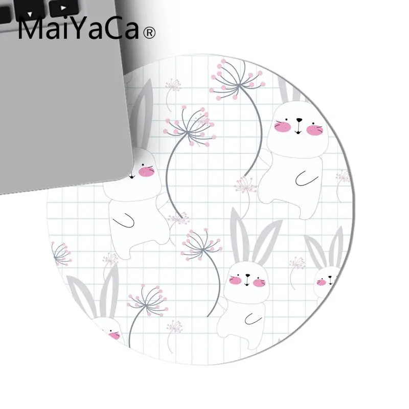 Maiyaca милый кролик шаблон DIY дизайн игровой с узором круглый коврик для мыши