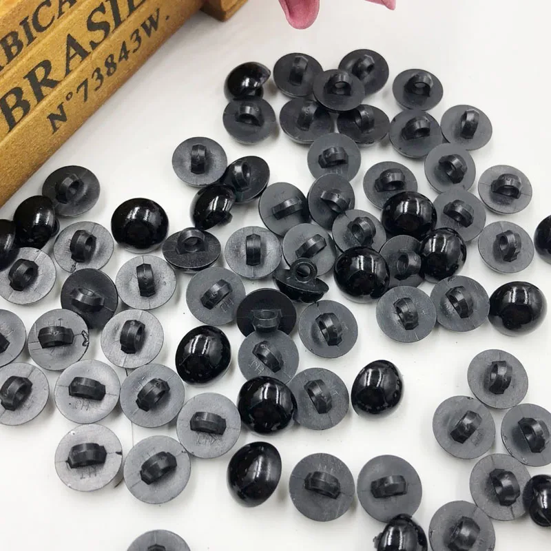 10 mm 50 шт., разноцветные черные пластиковые пуговицы для скрапбукинга, полужемчужные хвостовик, пуговицы, Глаза животных, для игрушек, сделай сам, ручная швейная одежда PT260 - Цвет: 10 mm