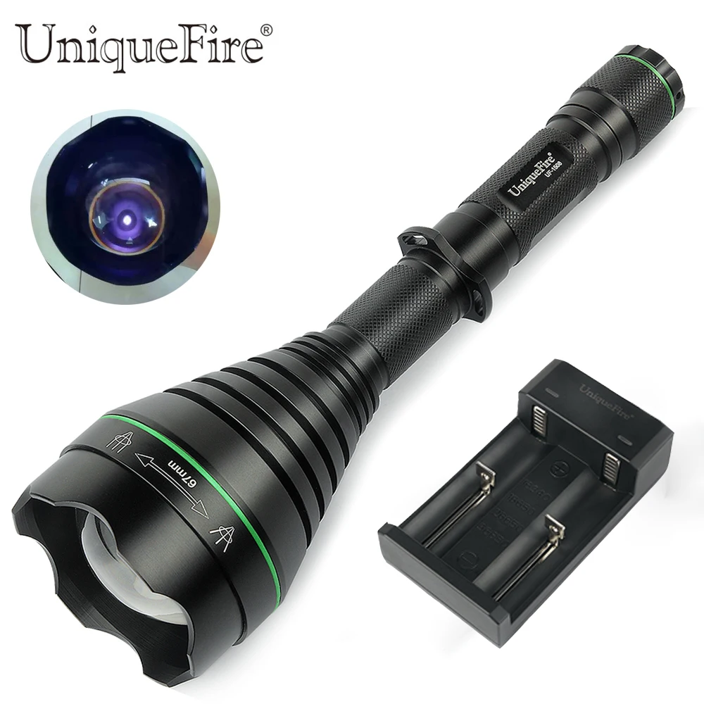 

UniqueFire 1508 T67 IR 940NM 3 Modes LED Night Vision Flashlight Infrared Light Zoomable Torch+ Two Slot USB Charger