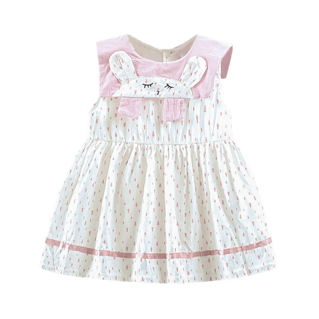 Lace-trimmed princess dress Toddler Kid Baby Girl Dot Printed Cartoon Bunny Party Princess Dress Clothing girl #06 | Детская одежда и