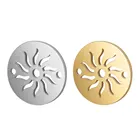 10 шт.лот 316L нержавеющая сталь Золотой Серебряный тон выдолбленная подвеска в виде солнца разъем подходит DIY браслет ожерелье первоначальное ювелирное изделие