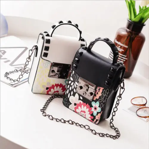 Высокое качество обувь для девочек женщин цепи цветочные сумки Crossbody сумка|bag