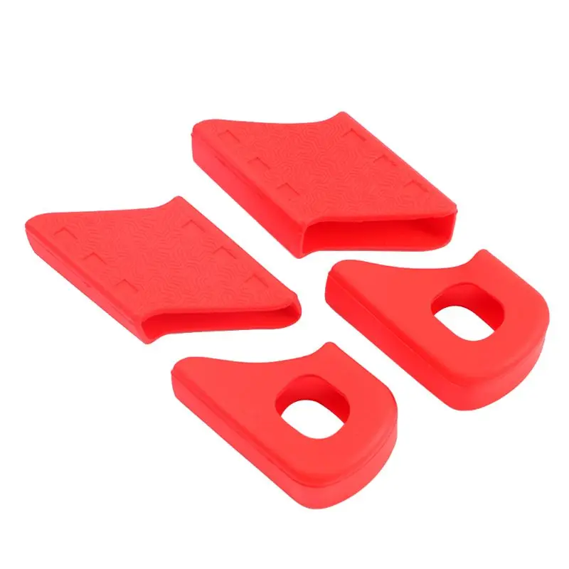 Red-Bevel Edge 1 пара MTB дорожный велосипед Кривошип защитный рукав Bycicle кремнезема Защитная Крышка Аксессуары для велосипеда для SHIMANO - Цвет: Red-Bevel Edge