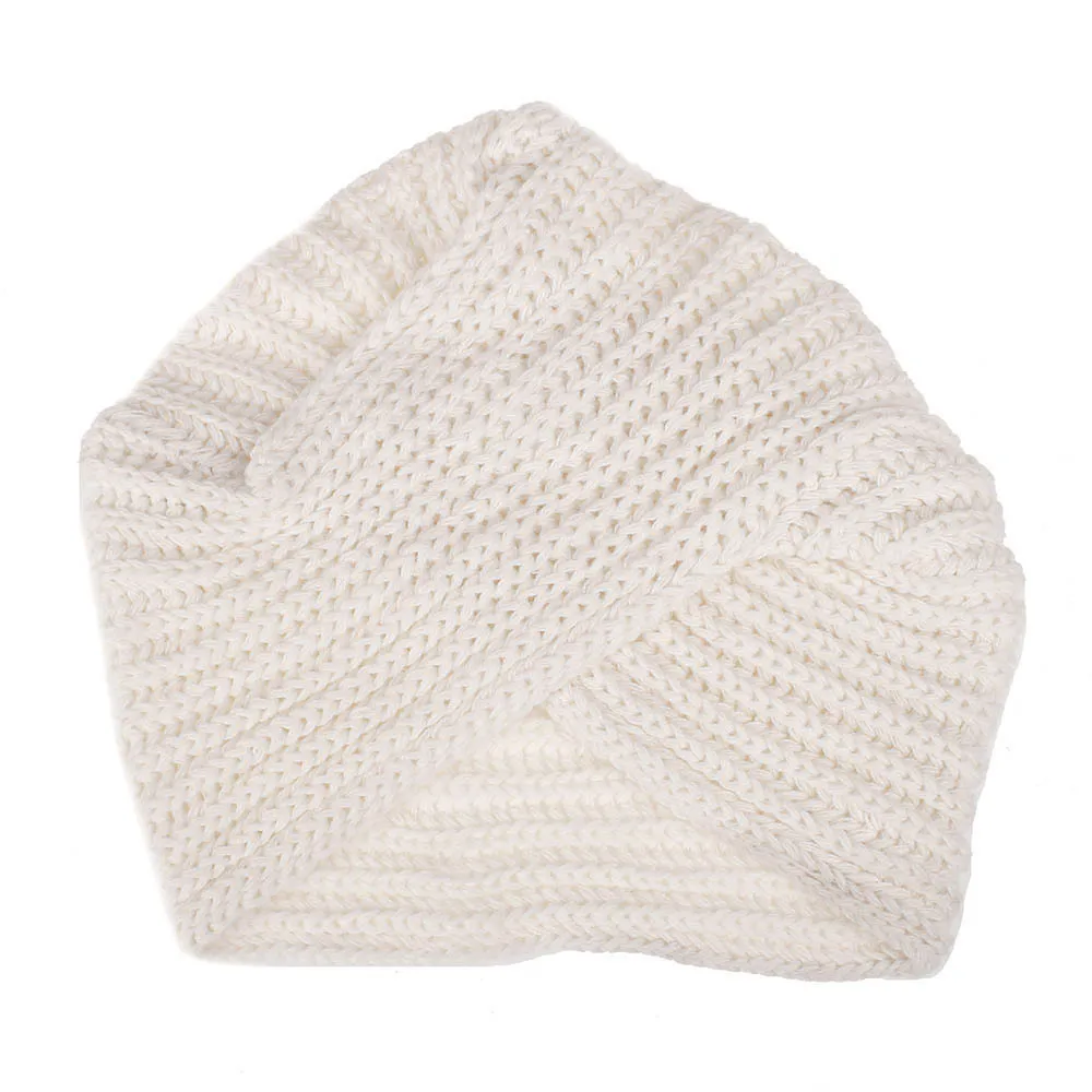 White Женские зимние вязанные шапочки Skullies& Beanies, Женский тюрбан, головной убор для женщин, крестик, крученая головная шапка, шапка для девочек, Croceht Beanies - Цвет: White