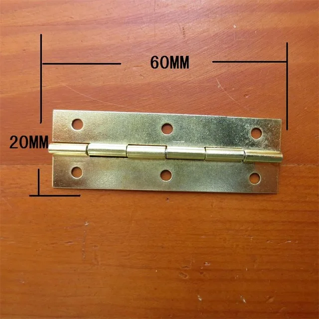 40PCS 60x20mm Yellow Metal Cabinet Door Luggage Mini Hinges 6 Holes Decors Furniture Decoration Antique Vintage Old Style | Обустройство
