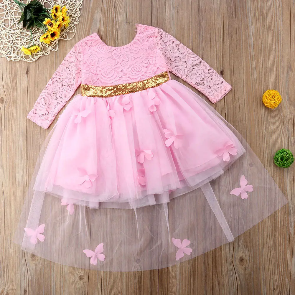 

Hot Sale 1-6 Years Girls Kid Lace Princess Dress Skirt Wedding Party Ball Gown Sundress