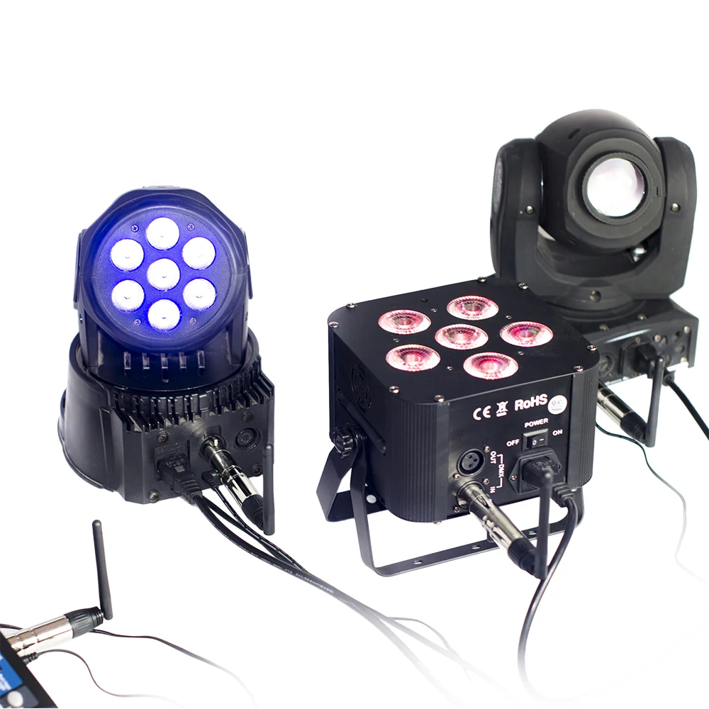 Для DJ диско свет Вечерние огни DMX512 2,4G ISM Беспроводной 5 шт. комплект передатчика для DJ шоу клуб DJ сценический свет