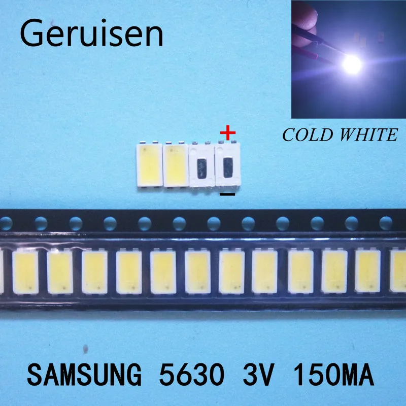 200 шт Для SAMSUNG светодиодный подсветка 0,5 Вт 3 в 5630 холодный белый ЖК-подсветка для ТВ приложения SPBWH1532S1ZVC1BIB
