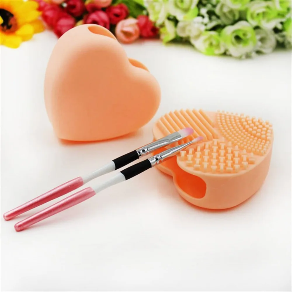 Silicone Makeup Brush Cleaning Mat Washing Tools Hand Tool Large Pad Sucker Scrubber Board Cosmetic Cleaner | Красота и здоровье