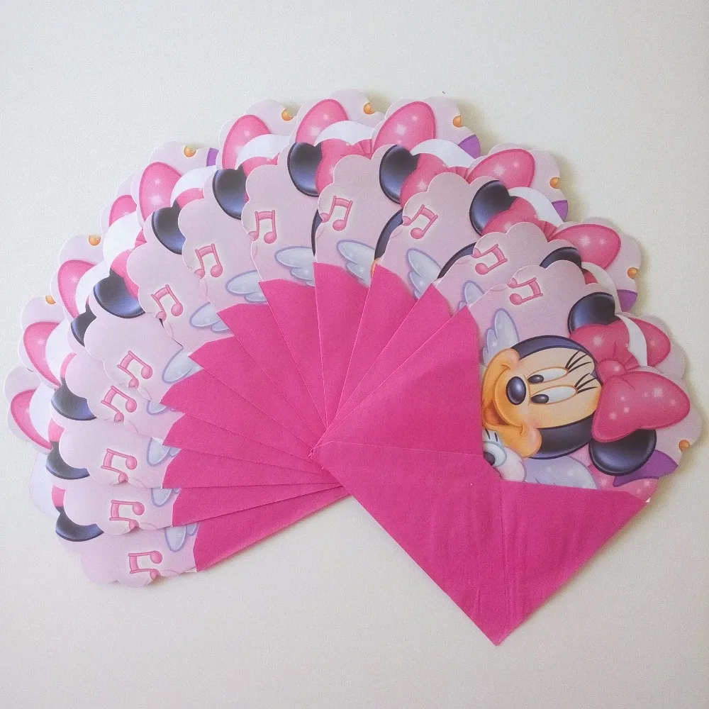 12pcs/set Minnie Mouse Invitation Card Cartoon Theme Party For Kids Birthday Decoration Supply Festival | Дом и сад
