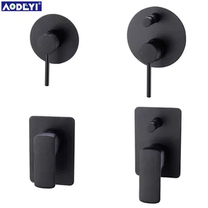 Кран для душа из матовой латуни, переводной регулирующий клапан, настенный клапан для носика, насадка для душа, черный цвет