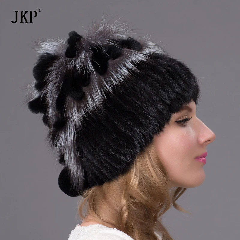 Женская шапка из норки вязаная подкладка тёплая норковая шапочка для женщин