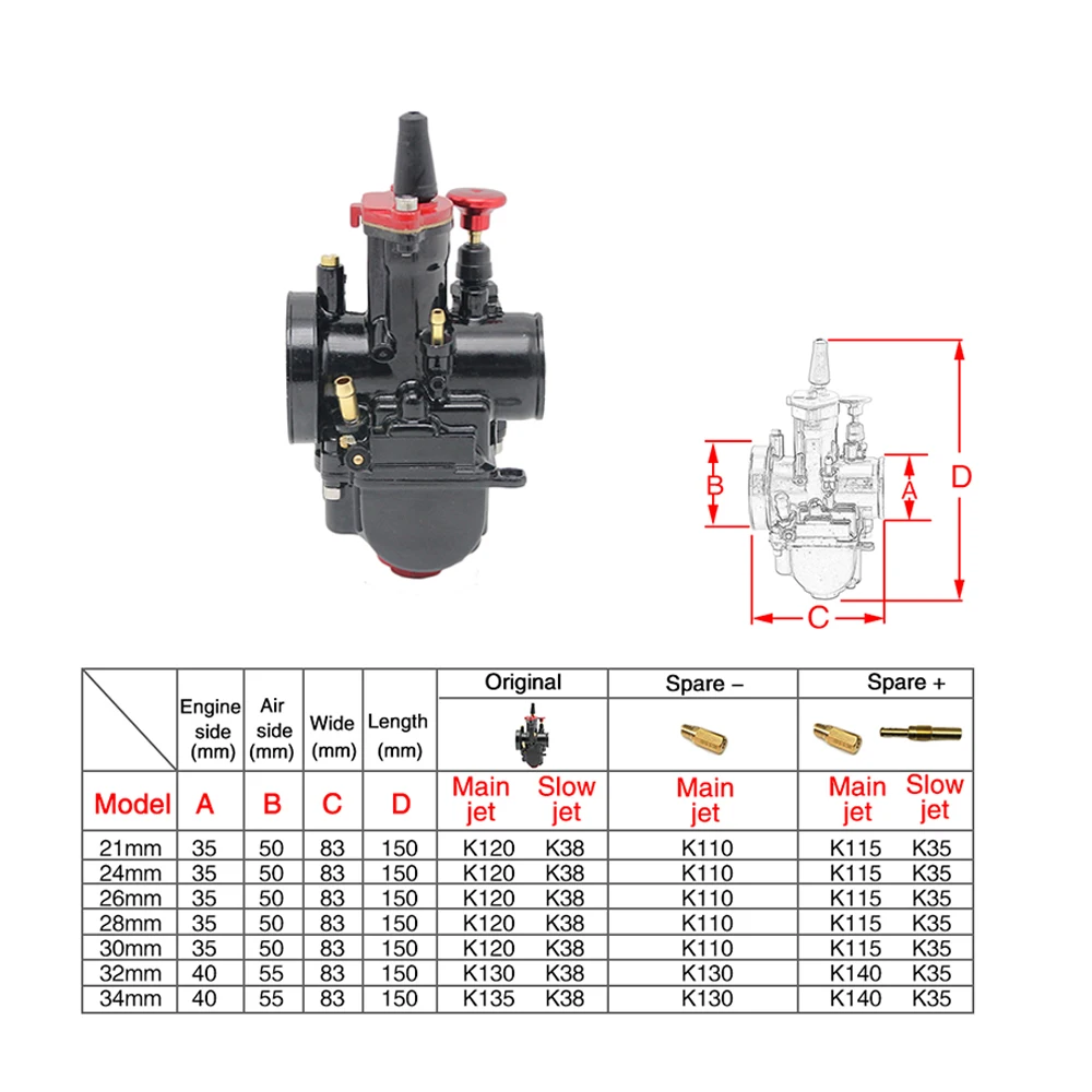 Мотоцикл Alconstar 21 24 26 28 30 32 34 мм|Карбюратор| |