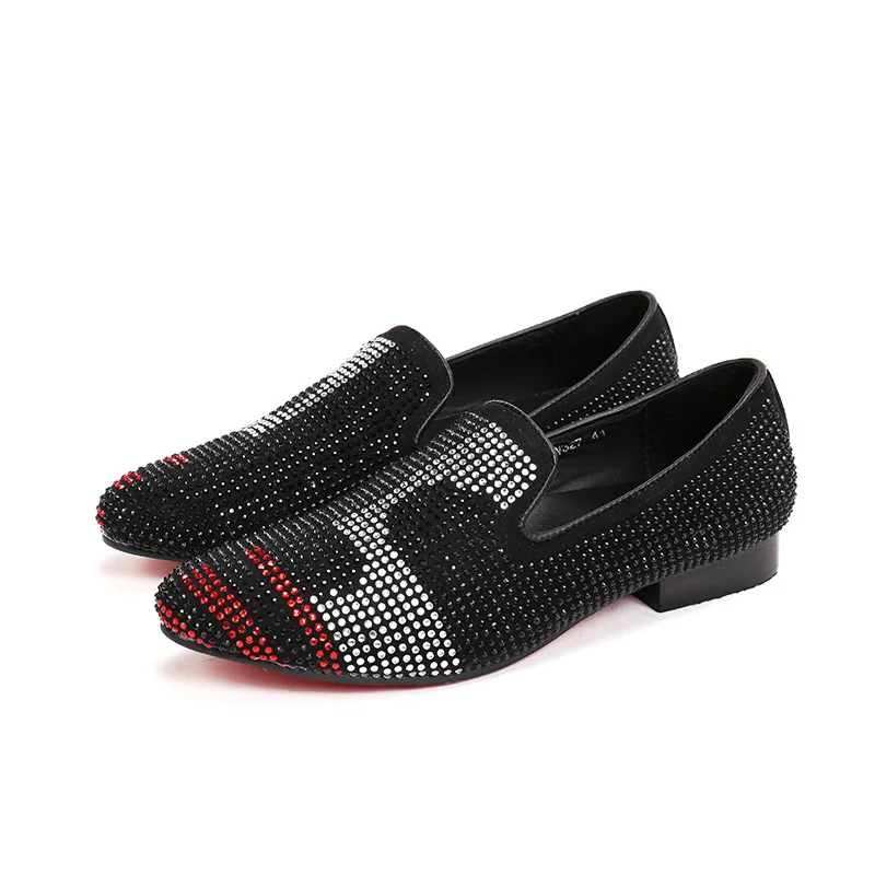 Batzuzhi Fashion Classic dress mens Shoes genuine leather red /black loafers slip on men prom shoes italian luxury big size 46 | Обувь