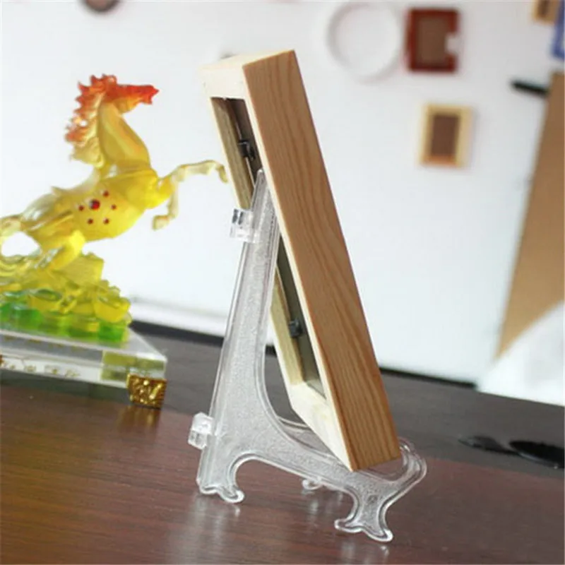 Прозрачный Пластик Дисплей мольберт подставка-держатель для фото прозрачный