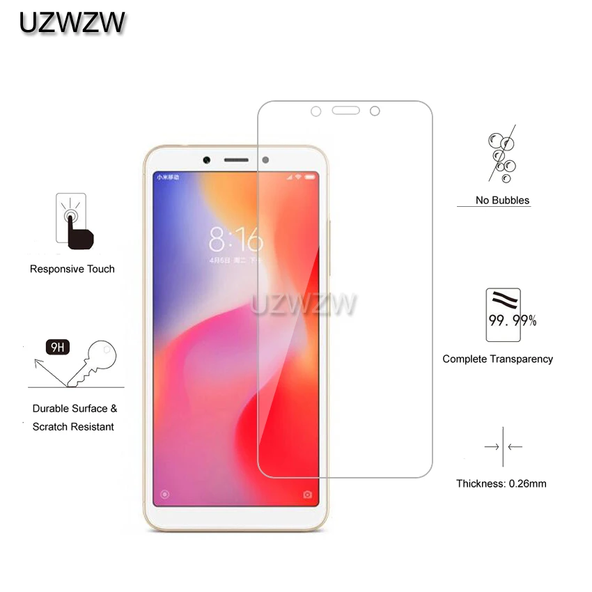 2 шт для Xiaomi Redmi 6 Premium 2.5D 0,26 мм закаленное стекло для защиты экрана для Xiaomi Redmi 6 Redmi6 защитное стекло
