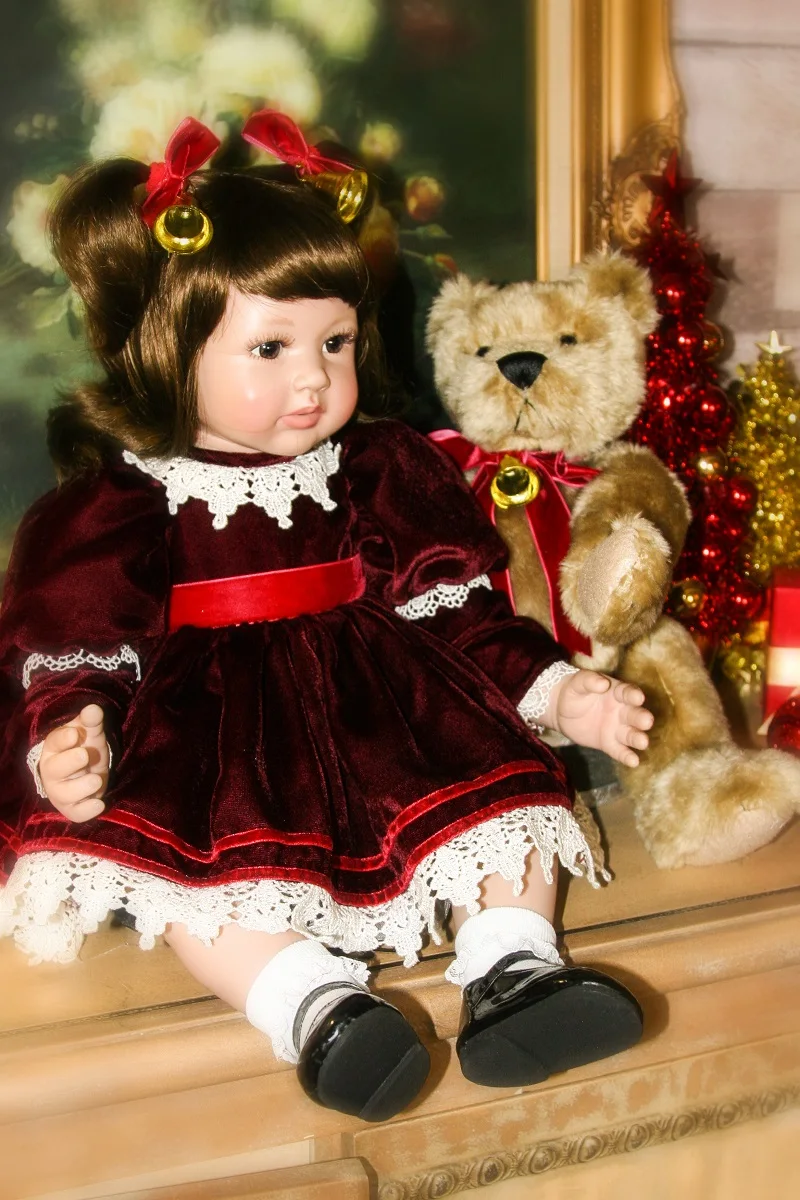 

Bebe reborn baby doll 58-60 см мягкие силиконовые куклы для новорожденных и малышей de menina de silicone menina детские рождественские подарки, куклы lol сюрприз ...