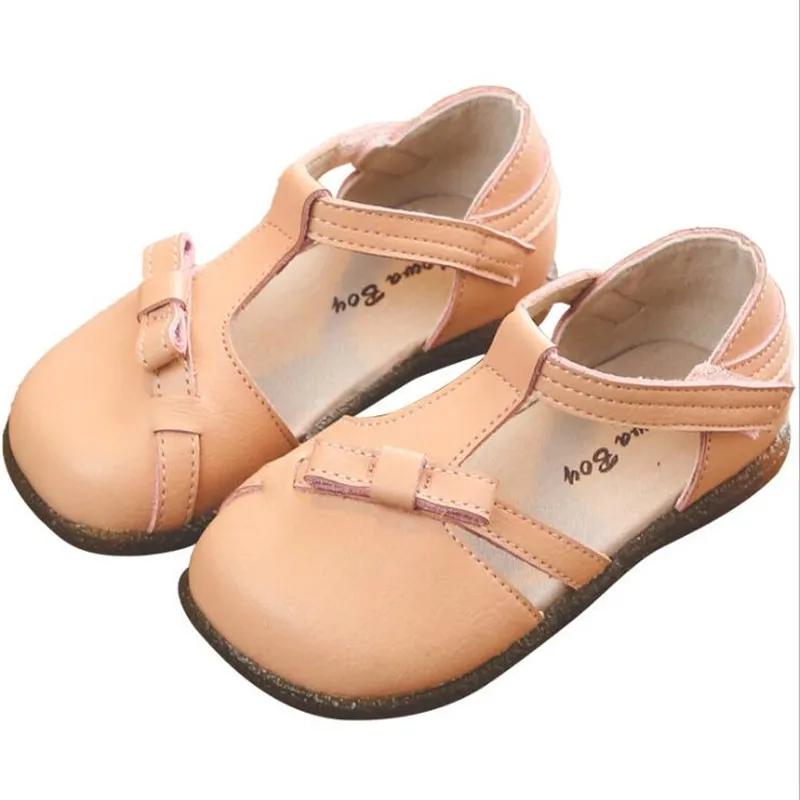 

Summer girls shoes high quality Genuine Leather flats girls butterfly-knot princess leathe shoes Brand children shoes