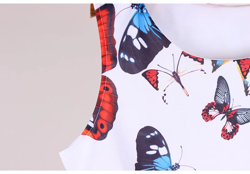 Платье женское Облегающее летнее с разноцветным принтом бабочек 2016 | Женская