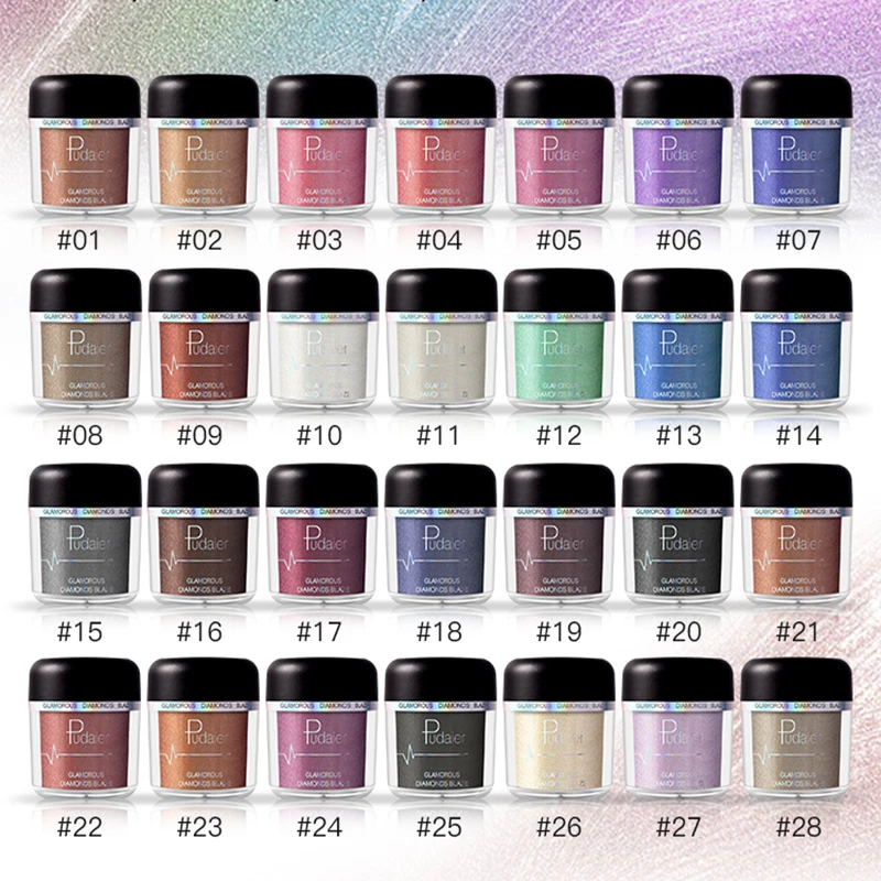 Бренд 28 Цвета блеск Eye Shadow Косметика Макияж diamond палитра свободные порошок