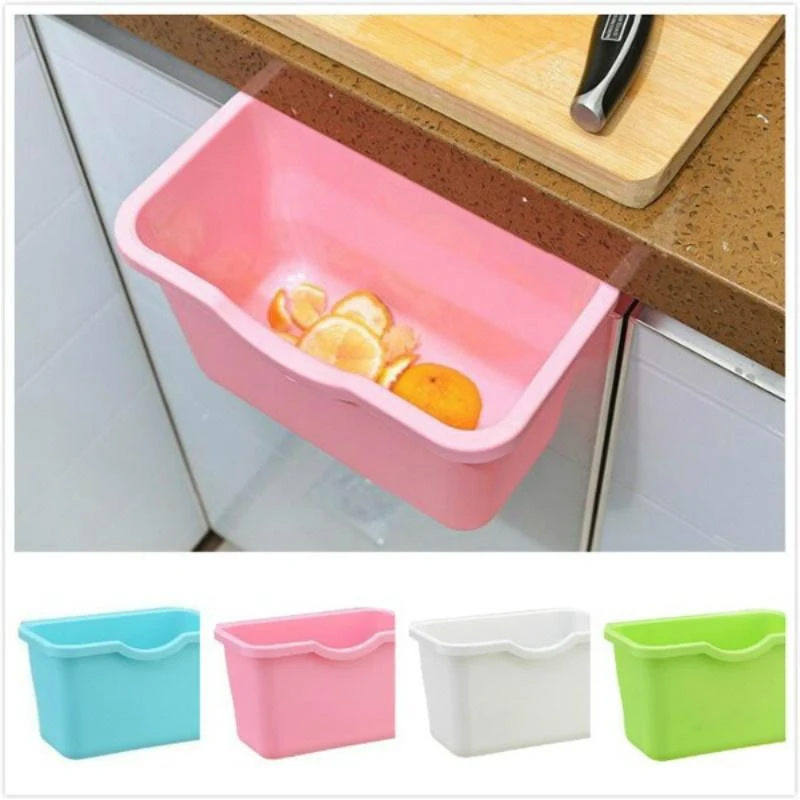 Kitchen Cabinet Door Plastic Basket Hanging Trash Can Waste Bin Garbage Bowl Box Desktop Storage Holder | Дом и сад