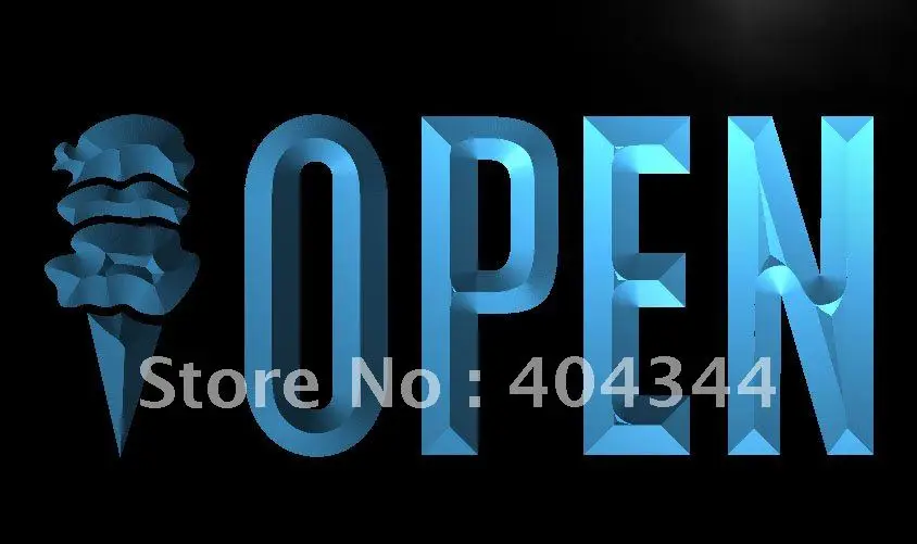 

LK750- OPEN Ice Cream Cafe Display LED Neon Light Sign home decor crafts