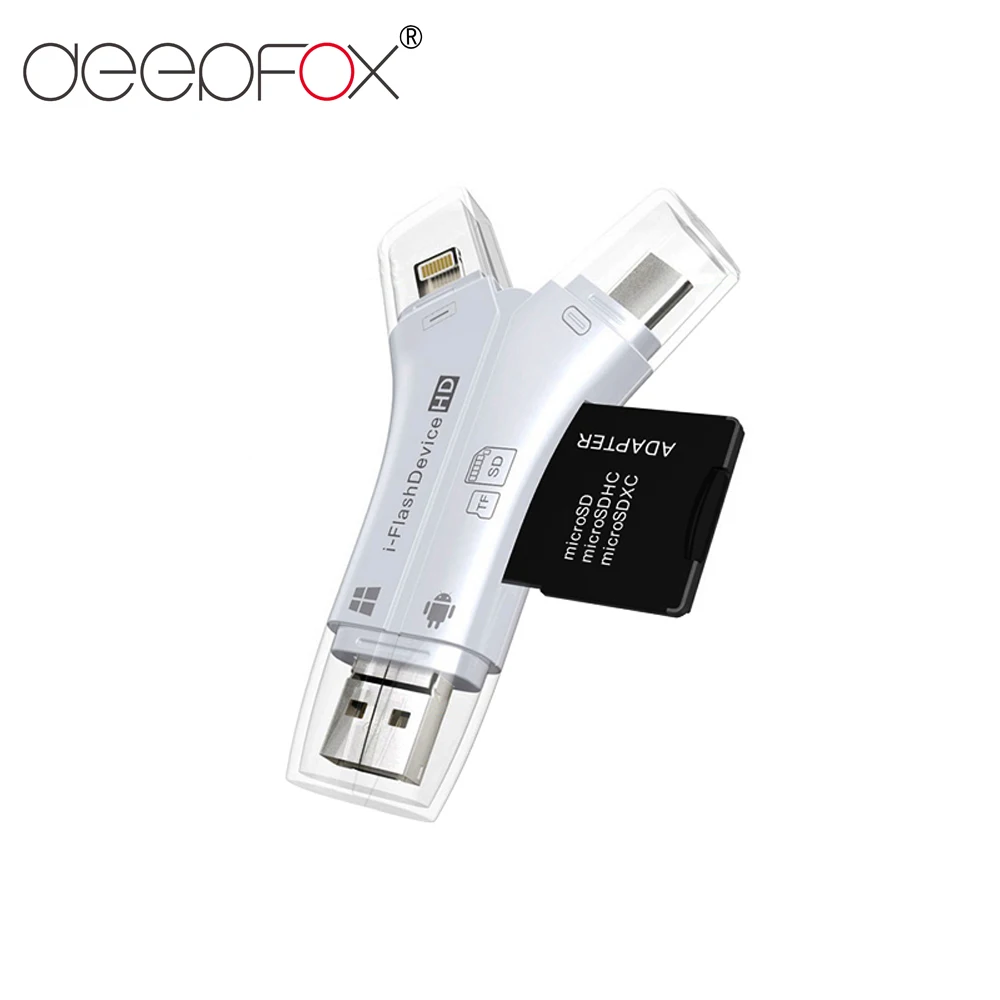 Кардридер Deepfox Type c/Lightning/Micro USB/USB 2 0 адаптер для Android iPad/iPhone OTG|Картридеры| |