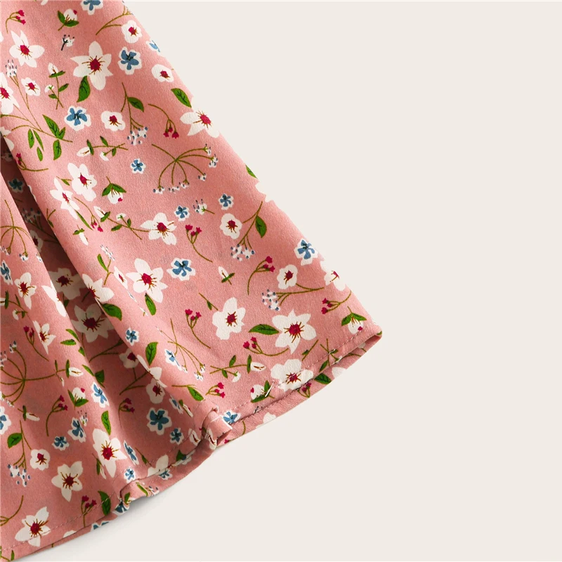SHEIN, Boho, темно-синяя, с цветочным принтом, с поясом, расклешенная юбка, женская, летняя,, повседневная, плиссированная, Мини юбка