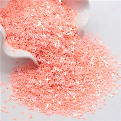 ab light pink orange Pailetten 4 мм Крест Звезда ногтей пайетки для рукоделия Сверкающая Звезда Сердце Сакура блесток пайетки DIY маникюр Дизайн ногтей Декор 20 г - Цвет: ab light pink orange
