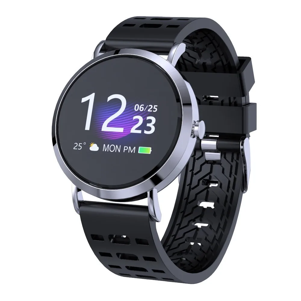 leather black 2 Mjuniu cv08c Модные Смарт часы Классический Bluetooth браслет, кровяное давление/измерительный трекер сердечного ритма cv08c PK Q8 - Цвет: leather black 2