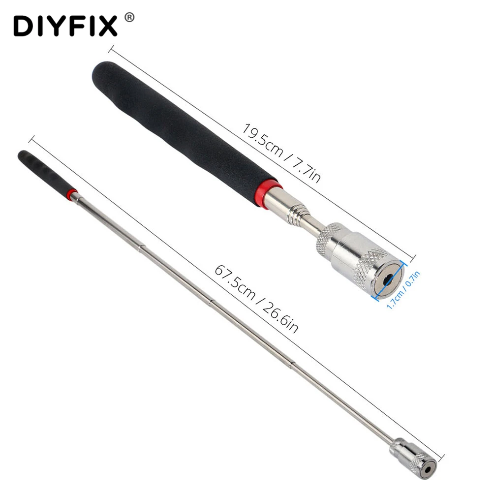 Телескопический магнитный инструмент DIYFIX для поднятия со светодиодсветильник