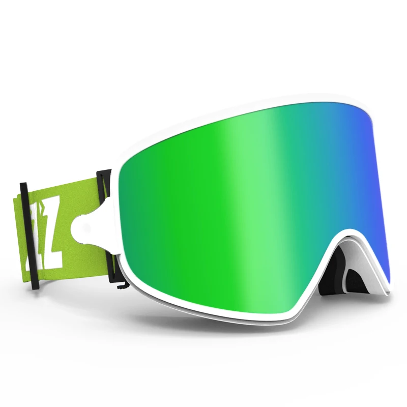 Green lens COPOZZ лыжные очки двойного назначения с магнитным быстросменным объективом 2 в 1 противотуманные UV400 очки для ночного катания на лыжах и сноуборде для мужчин и женщин - Цвет: Green lens