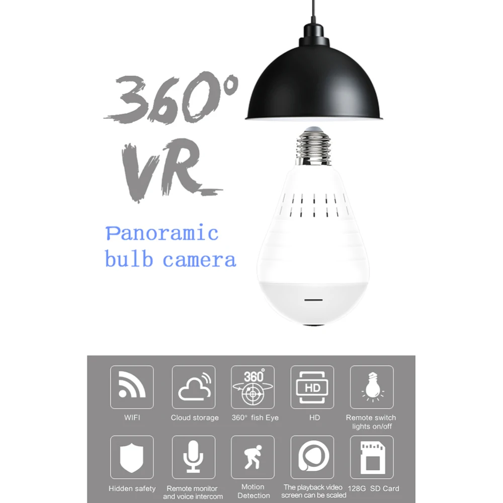 360 панорамный монитор 960 P WiFi камера лампочка домашняя ip-камера слежения лампа детский монитор камера наблюдения