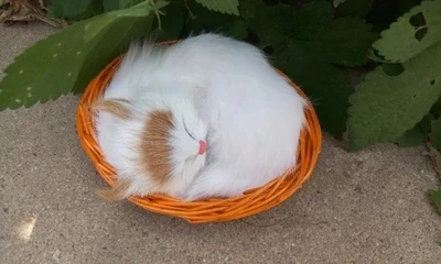 Маленькая игрушка с желтой головой кошки плюшевой подкладкой в виде кота подарок