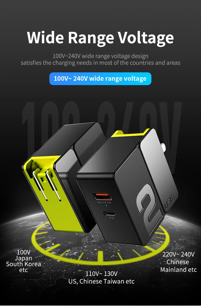 US Plug PD Быстрая зарядка USB зарядное устройство Rock 18 Вт U+ C PD 3,0 FCP QC4.0 и QC3.0 адаптер для путешествий Быстрая зарядка для iPhone X XS XR huawei