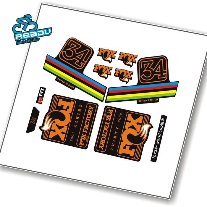 Высокое качество 2016 fox34 Заводские радужные наклейки на вилке 27 5 дюймов 29 &quotвилки