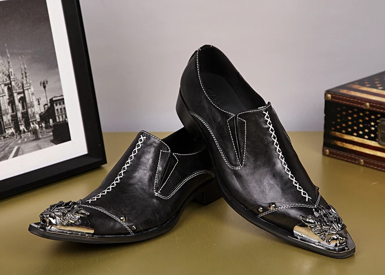 2017 Модные Мужские модельные туфли черного и красного цвета мужские