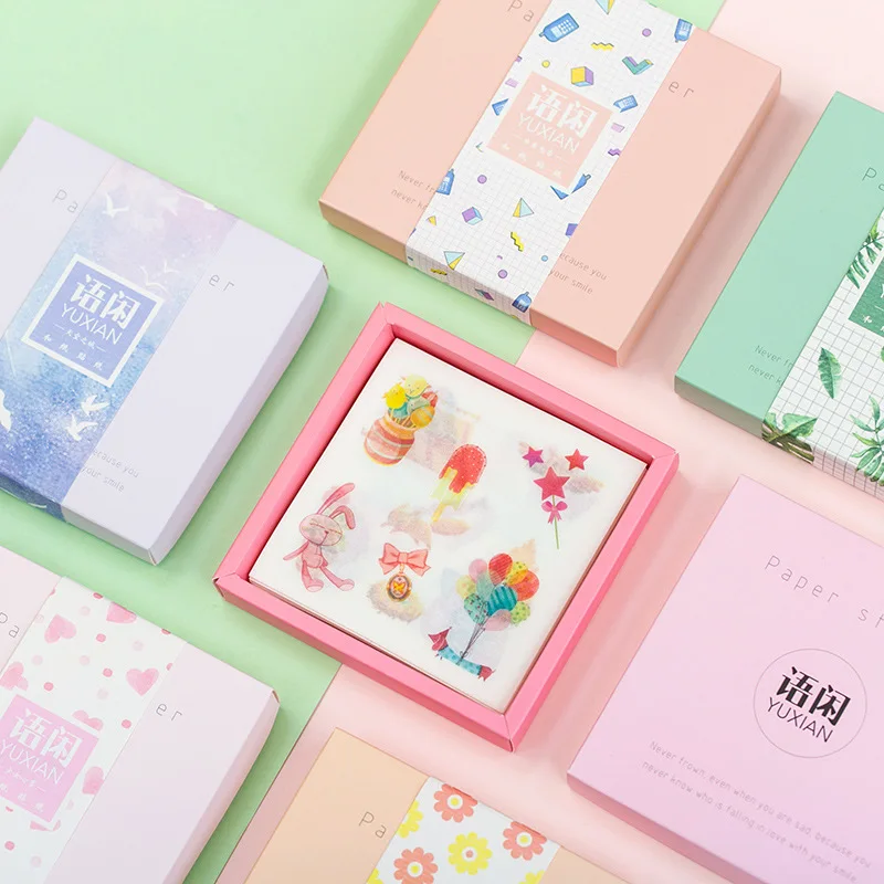 50 pcs/box Vintage Vapor wave flower Stars Sticker set Stationary Decorative Handbook Material Flakes Scrapbooking | Канцтовары для