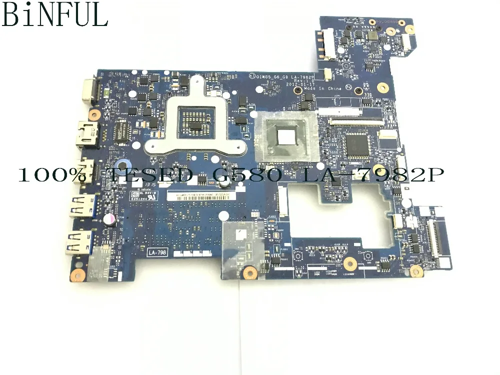 BiNFUL,. QIWG5_G6_G9 LA-7982P материнская плата для ноутбука подходит для LENOVO G580 материнская плата для ноутбука,(Квалифицированный ОК