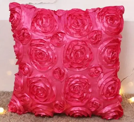 Красный 1 пара 40x40 см 3D розовый чехол для подушки с цветочным принтом Свадебные Спальня подарок чехол для подушки без наполнителя Hotel - Цвет: Красный