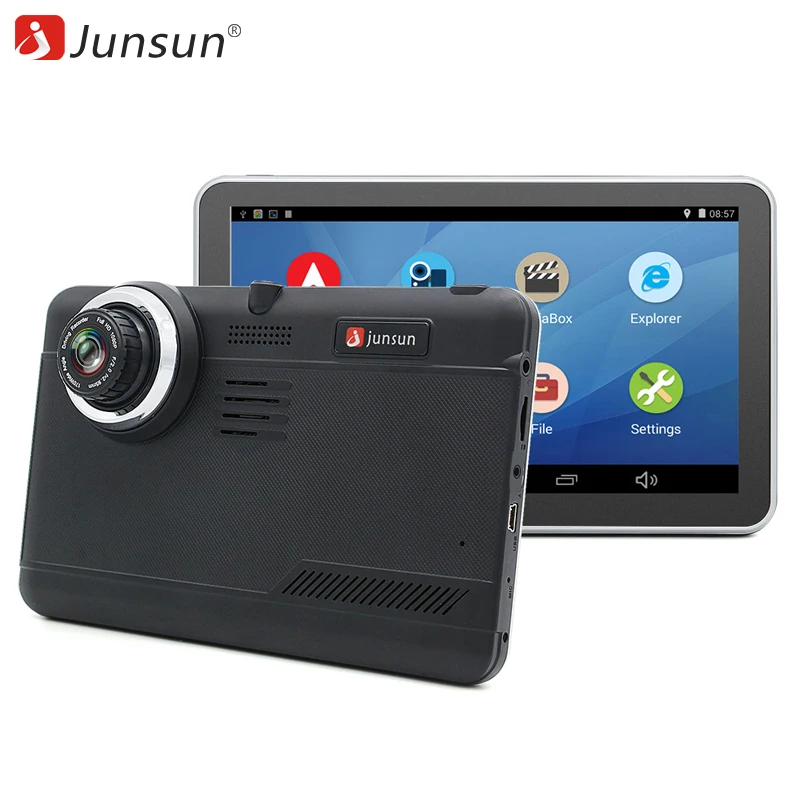 Junsun Автомобильный видеорегистратор gps-навигация 7 дюймов Android Bluetooth Wi-Fi FHD 1080 P