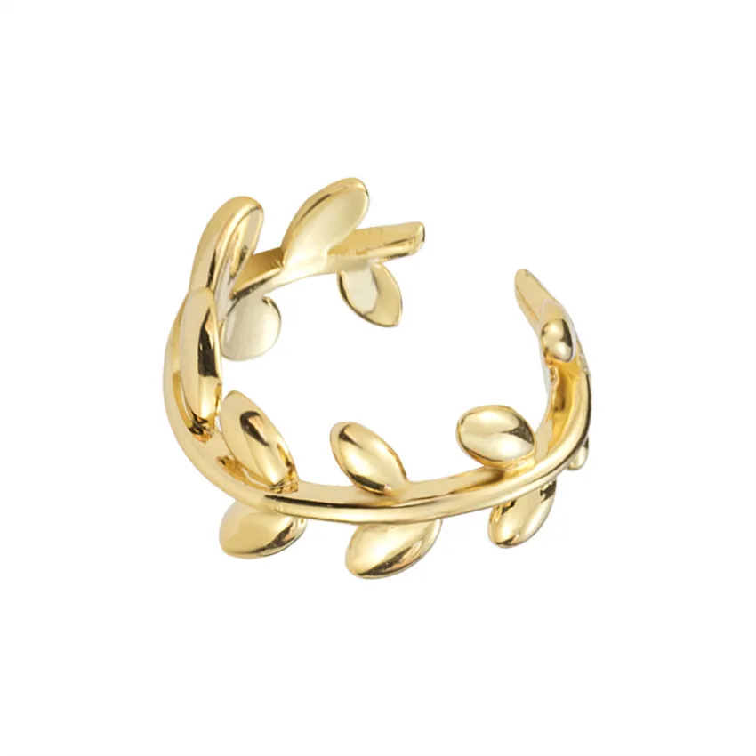 Великолепная сказка розовое золото цвет регулируемые кольца Boho витой листьев