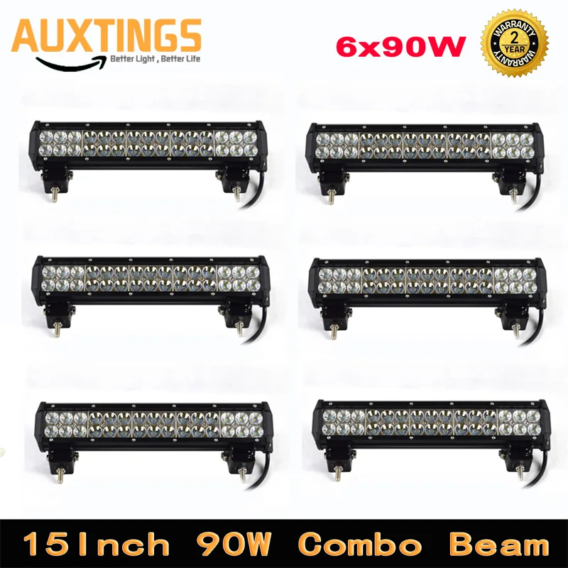 

6pcs 15" inch 90W LED Work Light Bar for Car Tractor Boat OffRoad Driving Lamp 4WD 4x4 Truck SUV ATV Combo Beam 12V 24v