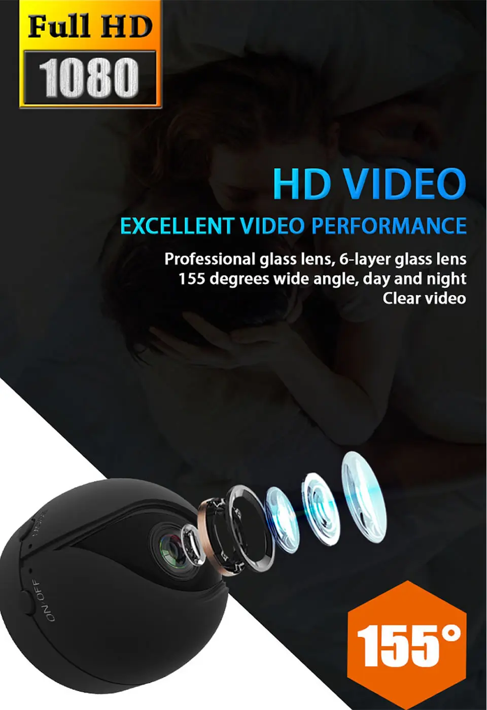 Мини беспроводная WiFi камера 1080P HD IP камера с дистанционным монитором камера безопасности с датчиком движения ночное видение домашняя видеокамера IP Cam