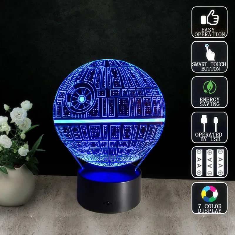 Несколько Звездных Войн LED 3D ночные светильники креативный окружающий свет