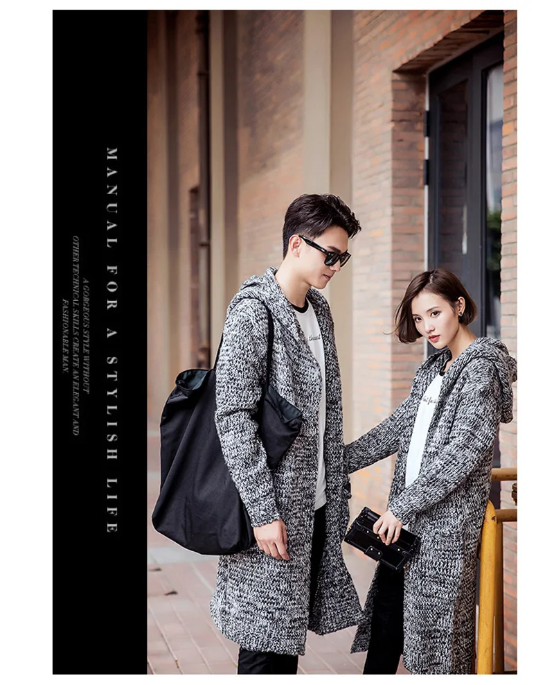 Мужские и женские Теплые повседневные утолщенные свитера кардиган с капюшоном